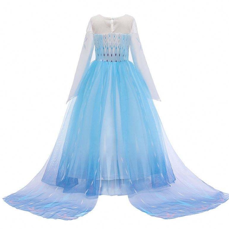 Halloween Carnival Birthday Party Cosplay Outfit Ice 2 ELSA-jurk met lange mouwen voor meisjes HCGD-009