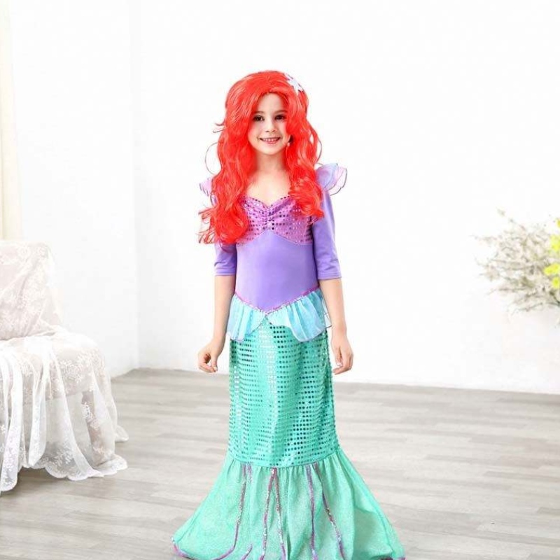 Verjaardagsfeest Kerstmis op 2-10 jaar Kinderprinses Cosplay Girl Ariel Mermaid Costume HCMM-001