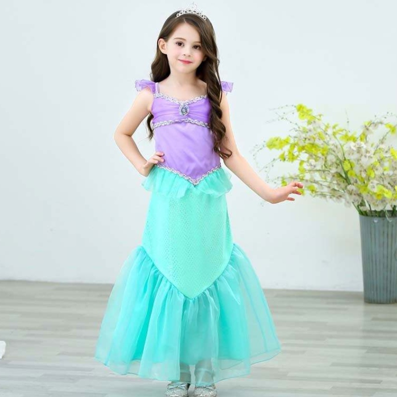 Verjaardagsfeest Kerstmis op 2-10 jaar Kinderprinses Cosplay Girl Ariel Mermaid Costume HCMM-001