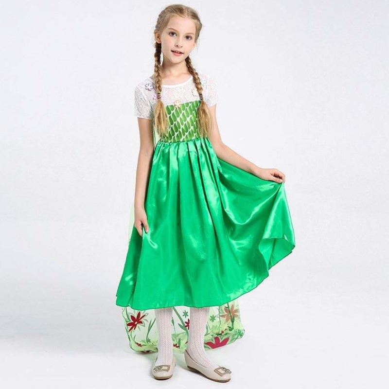 Amazon Top Seller Girl \\ 's Birthday Dress Costume Princess Anna Kids Dress Elsa voor 4-10y HCGD-019