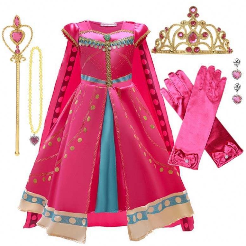 Meisjes verkleden verjaardag Halloween-feest kleine prinses kostuum Arabische jurk met Cape Tiara Wand HCAL-002