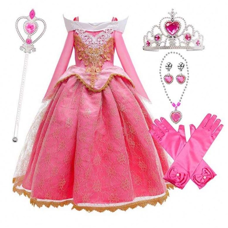 Girl Princess Kleed Sleeping Beauty Pink Princess-kostuum voor 3-10y HCSP-001