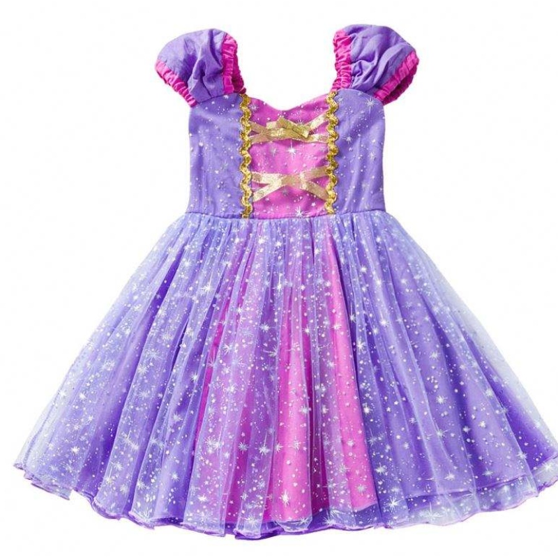 Rapunzel Princess Dress Dress van hoge kwaliteit voor feestfilms Tangled personages cosplay meisjes verjaardagsfeestje jurk voor 1-4 jaar