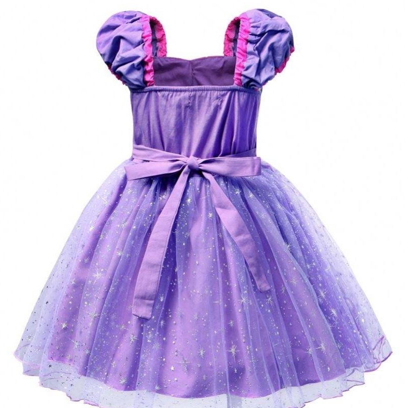 Rapunzel Princess Dress Dress van hoge kwaliteit voor feestfilms Tangled personages cosplay meisjes verjaardagsfeestje jurk voor 1-4 jaar