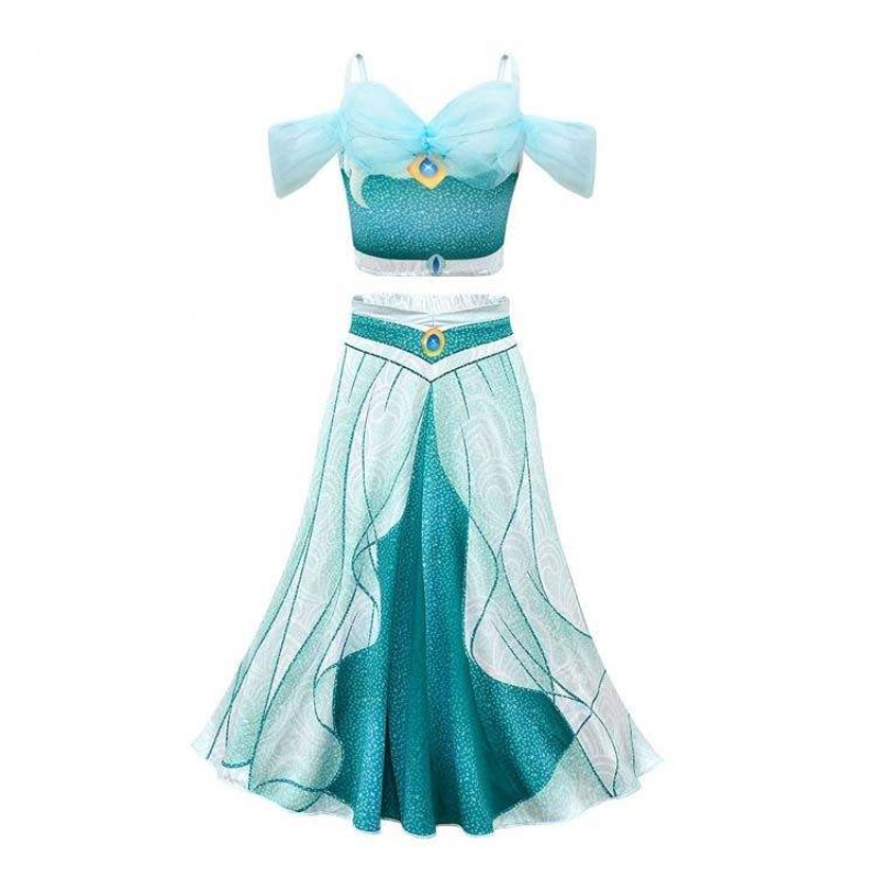 NOVEDADESS 2022 Halloween Cosplay Arabische prinses Aladdin en Jasmine-kostuum met hoofdband sieraden HCAL-005