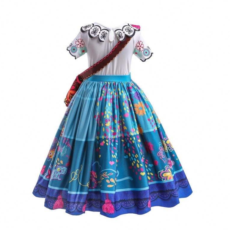 Factory Direct aanbod Nieuw Carnival Kids Party Cosplay Kostuum Isabella Purple Encanto-jurk voor kinderen HCIS-001