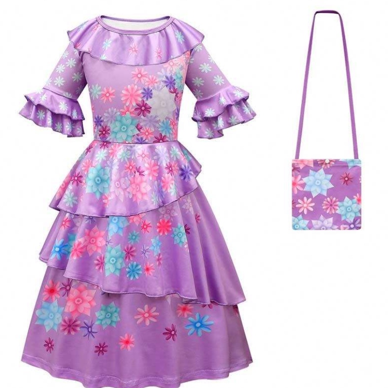 Carnival Halloween Princess Party Dessenbloem Ruches Lange jurk Mirabel Encanto kostuum 90-170 cm HCIS-006