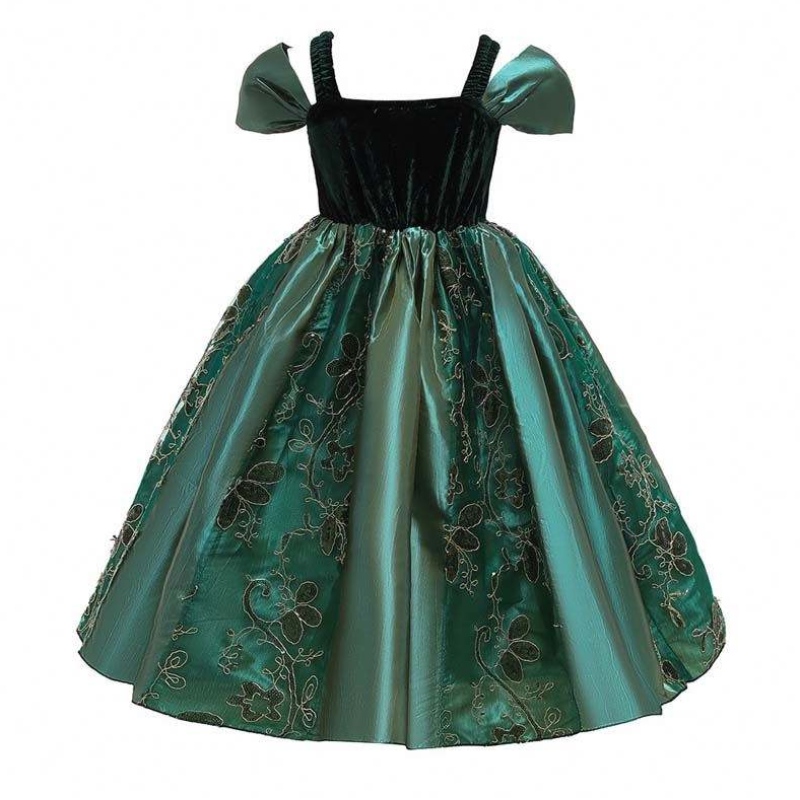 022 Best verkopende jurk Baby Kids Little Girls Halloween Princess Anna Elsa Dress-kostuum met Cape HCGD-032