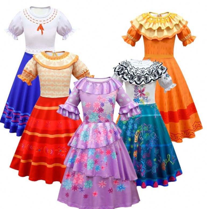 2022 Princess Encanto Mirabel Kostuum Dress Party Encantoisabela Madrigal Costume HCIS-006