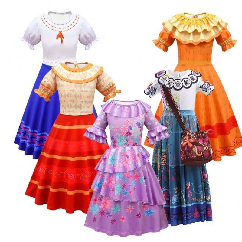 Halloween Cosplay Outfit Vrouwen Volwassen prinsesjurken Mirabel Isabella Encanto Volwassen kostuum HCIS-017