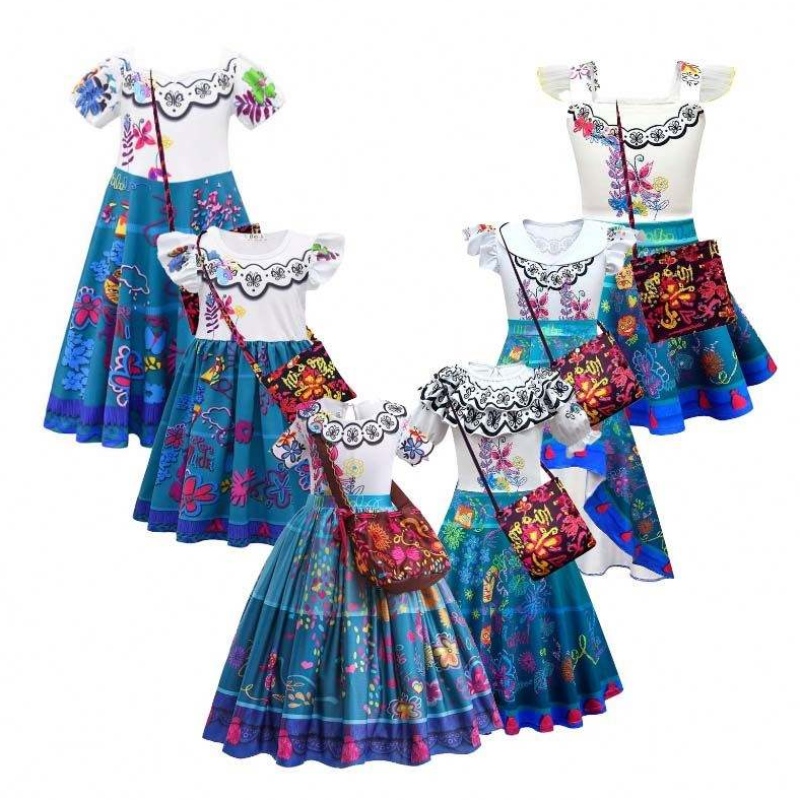 Girls Princess verkleed Halloween Fancy Party-jurken 2-12 jaar Encanto-kostuumset HCIS-001