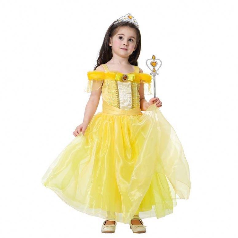 Halloween Birthday Party Cosplay kostuum voor kinderen Princess Belle Ballroom jurk HCBL-006