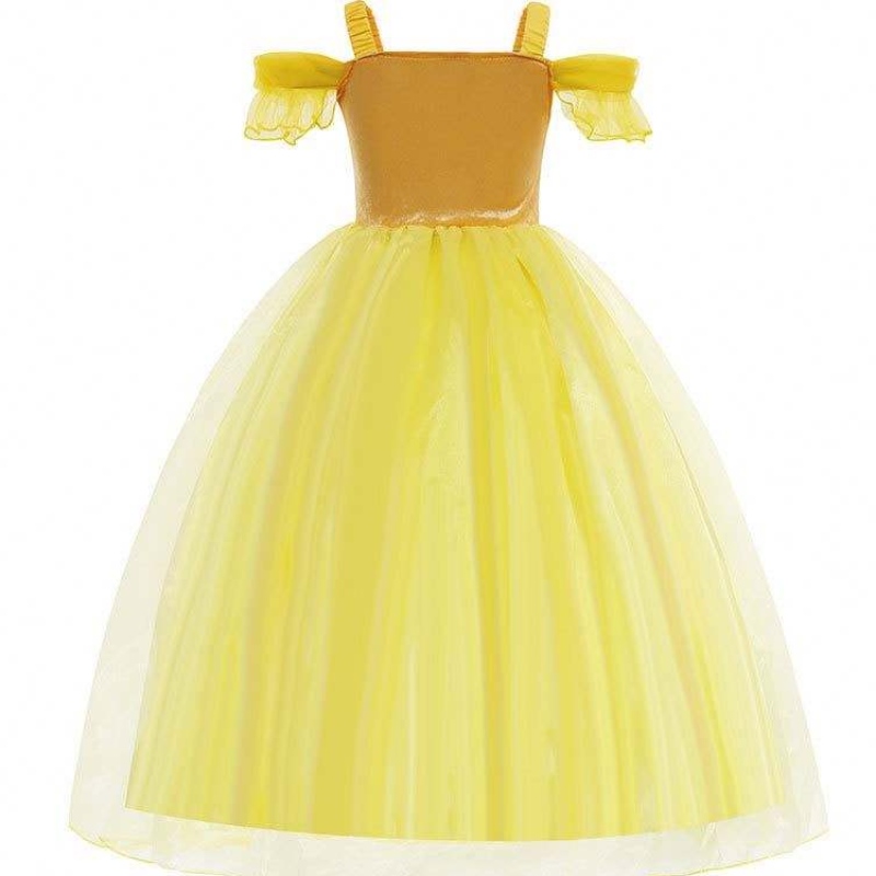 Halloween Birthday Party Cosplay kostuum voor kinderen Princess Belle Ballroom jurk HCBL-006