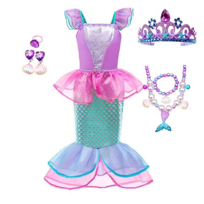 Halloween verjaardagsfeestje kerstkostuums met accessoires kleine meisjes zeemeermin carnaval kostuumbenodigdheden hcmm-005