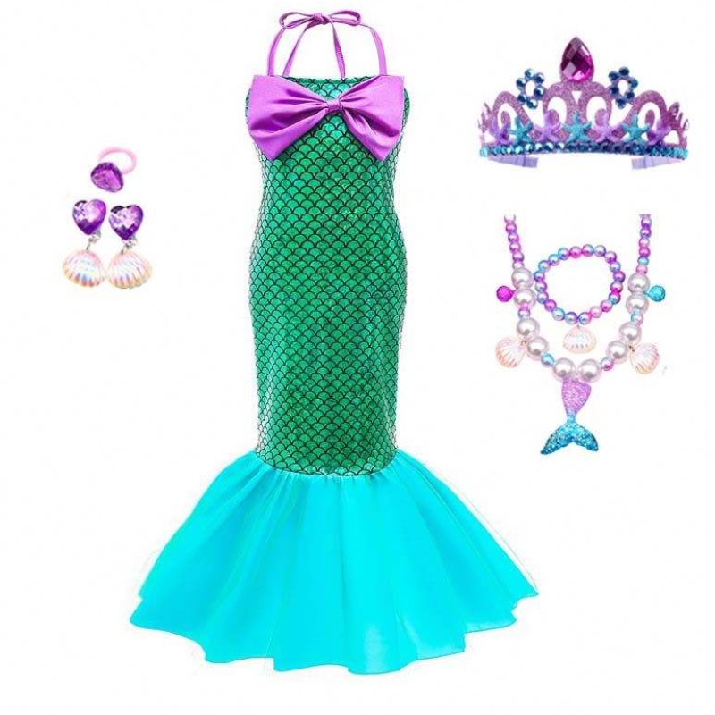 Kinderen babymeisje cosplay kostuums ariel prinses kleine zeemeerminjurk voor kinderen baby meisje hcmm-009