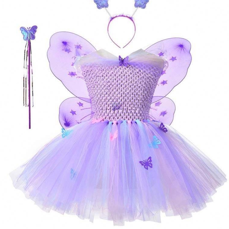 Kerstmiskinderen Verjaardagsfeestje Meisjes Mesh Tutu Butterfly Fairy Costume Kids HCMU-013