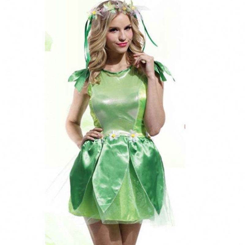 Girls Halloween Party Fairy verkleed Kids Green Fairy Dress kostuum HCTB-008