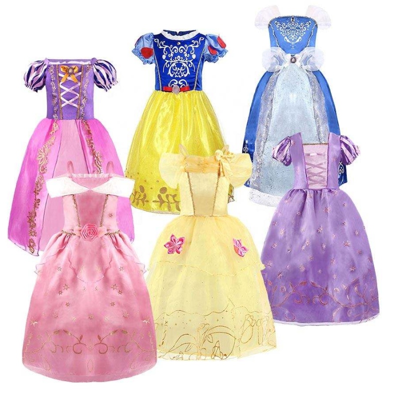 Halloween cosplay kostuum kinderen belle aurora sofia zomer fancy verjaardag kleding baby meisje fancy rapunzel prinses jurk