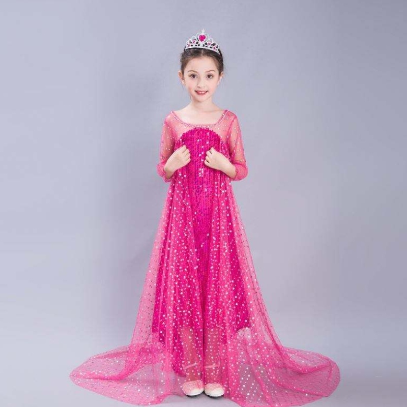 Baige Blue Elsa lovertjes Girl Kids Halloween Cosplay Kostuum Elsa Ana Princess Dress