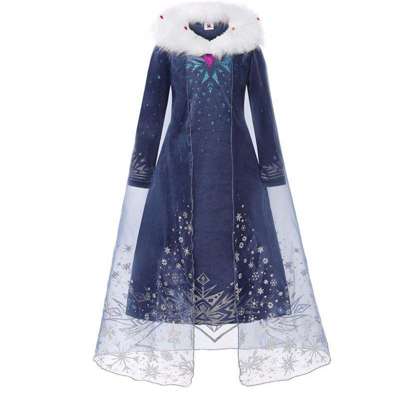 Baige Europese en Amerikaanse meisjes Elsa Anna Girl Princess Christmas Kids Winterjurk BX1736