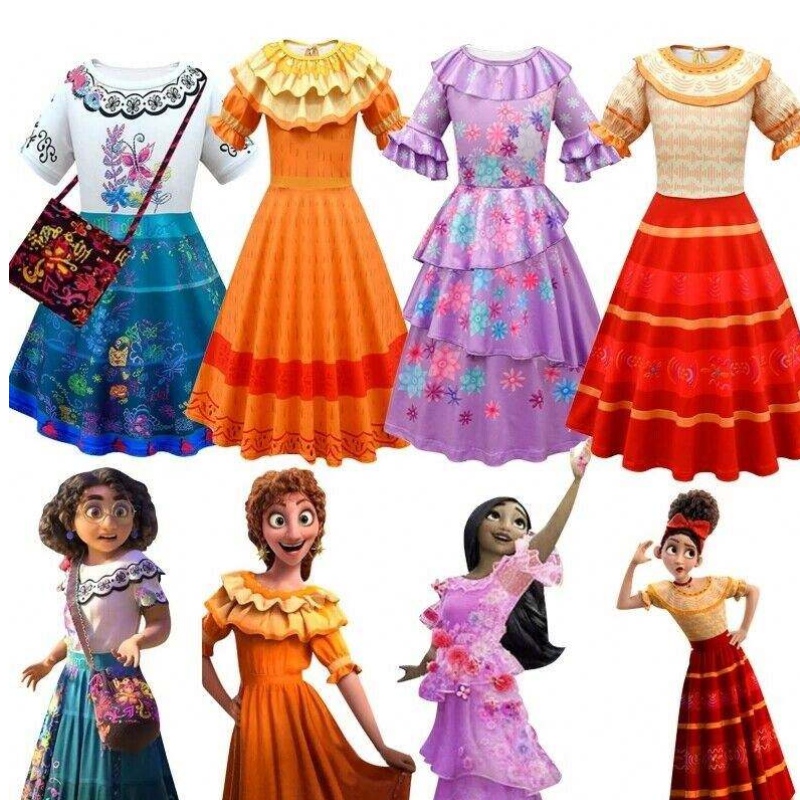 Baige encanto mirabel meisje prinses kostuum isabella cosplay jurk mfmw003