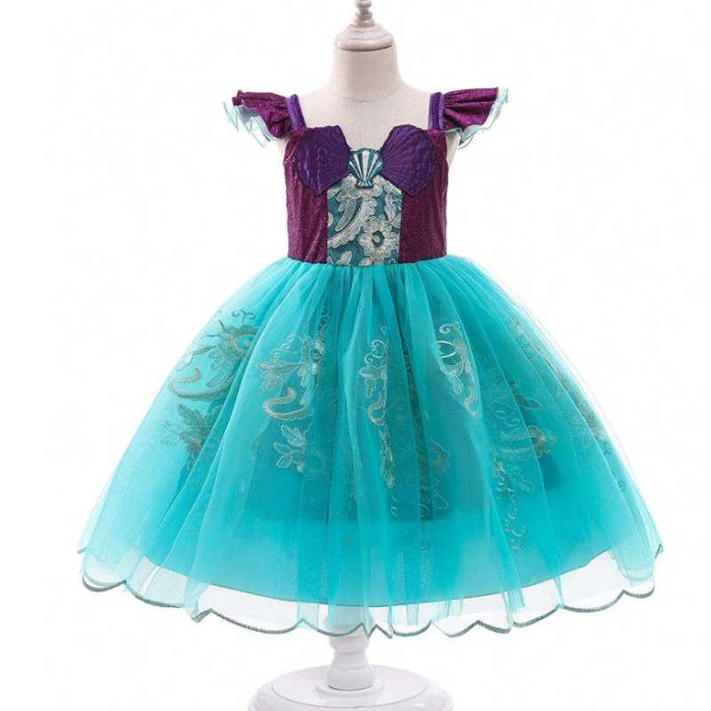 Baige meisjes zeemeermin ariel prinses jurk cosplay kostuums voor baby meisje zeemeermin verkleed kinderen Halloween -kleding