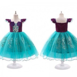 Baige meisjes zeemeermin ariel prinses jurk cosplay kostuums voor baby meisje zeemeermin verkleed kinderen Halloween -kleding