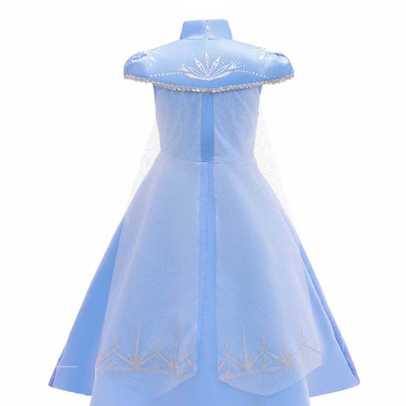 Nieuwe Elsa Frocks Fashion Short Sheeves Coat Halloween Fairy Princess Child Cosplay kostuum