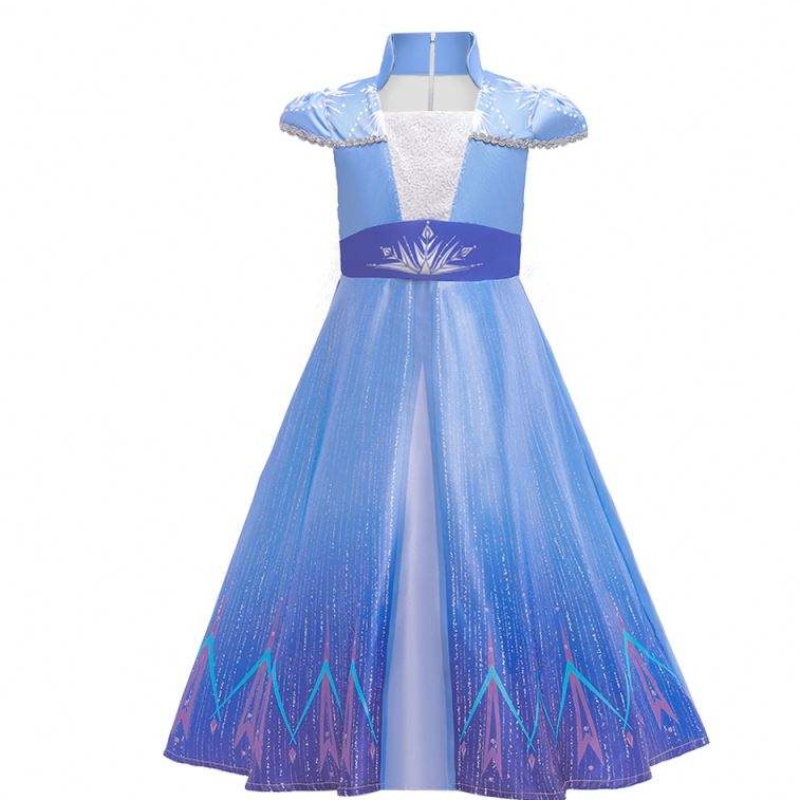 Nieuwe Elsa Frocks Fashion Short Sheeves Coat Halloween Fairy Princess Child Cosplay kostuum