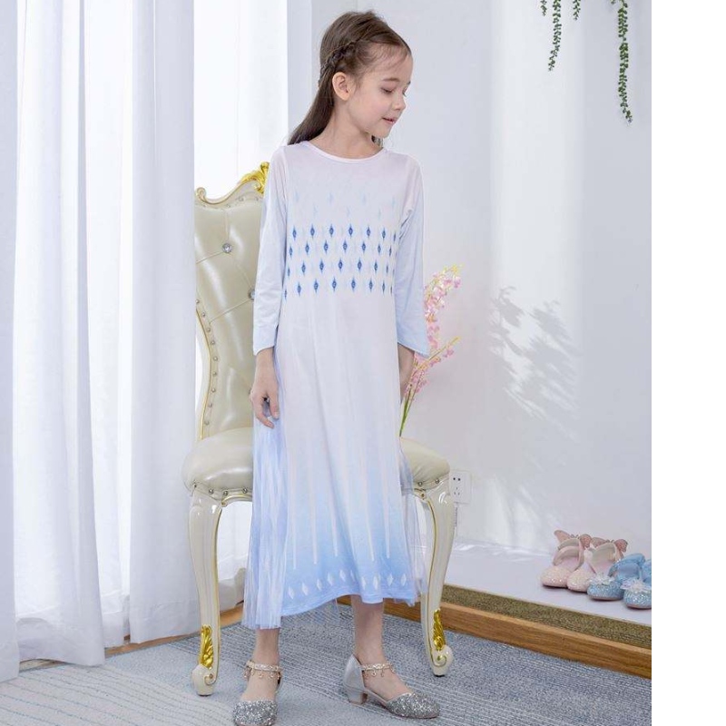 Baige witte prinses Elsa Dress Girls Dresses Halloween kostuums voor kinderen tv&filmkostuums