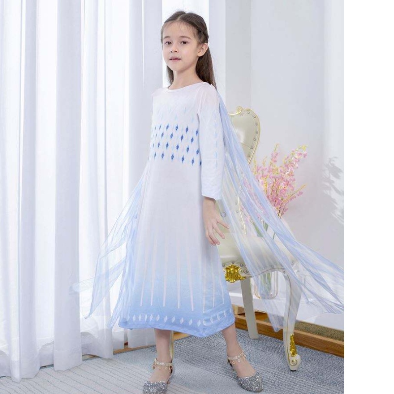 Baige witte prinses Elsa Dress Girls Dresses Halloween kostuums voor kinderen tv&filmkostuums