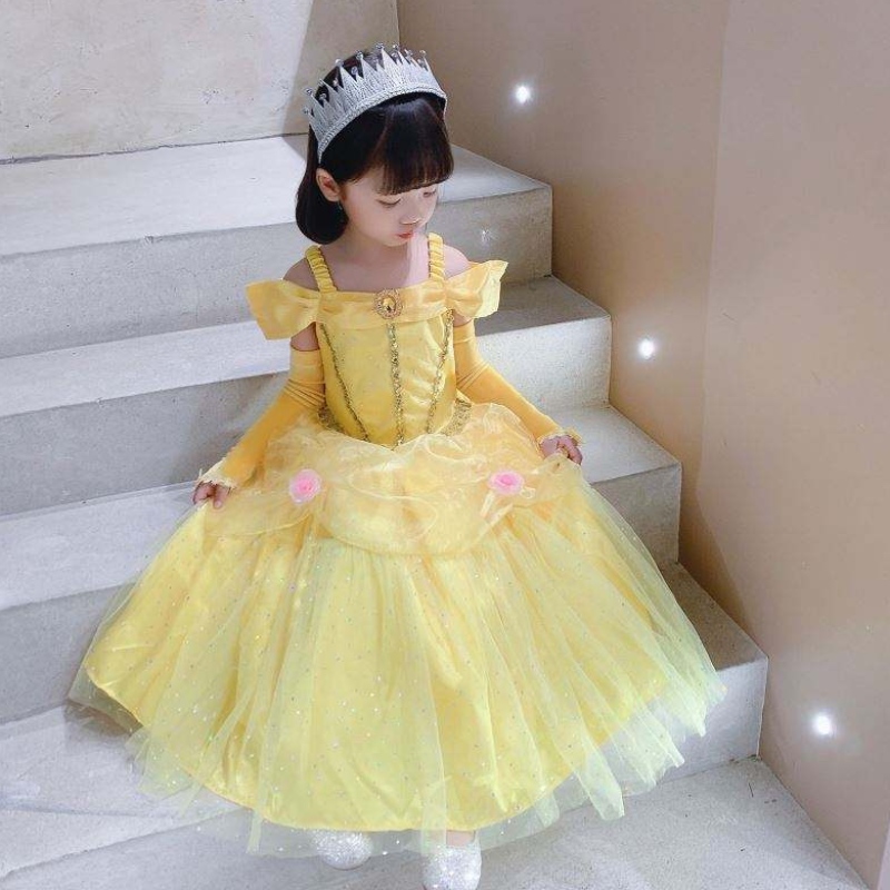 Beauty and the Beast Belle Princess Dress Kids Girl Party Cosplay kostuum