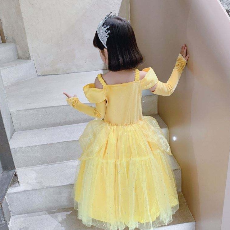 Beauty and the Beast Belle Princess Dress Kids Girl Party Cosplay kostuum