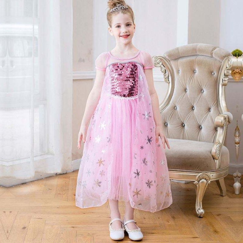 Baigenieuwe aankomst mouwloze Elsa Anna Fashion Kids Cosplay Cosplay Girls Kostuum feestjurken