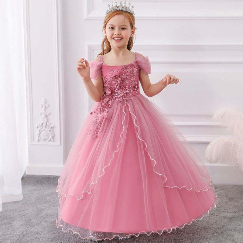 Baby-japon van hoge kwaliteit Boutique Girl \\ 's Gegroeide jurk Western Style for Kids Evening Party Girl Dress LP-213