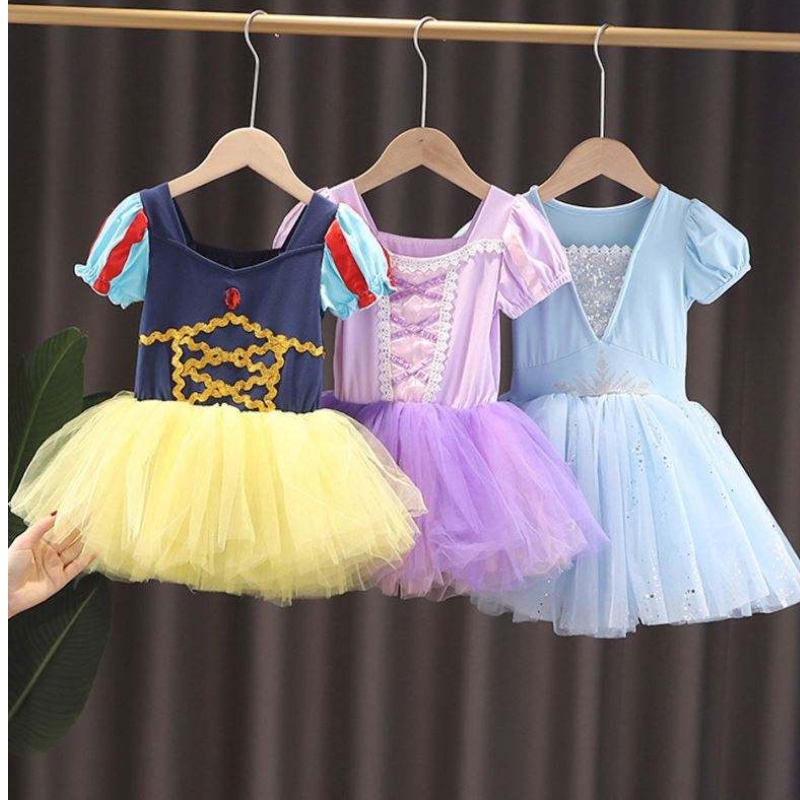 Kinderen Elsa Anna Rapunzel Sneeuw Witte Tutu Dress Princess Kostuum Kids Girl Performance Dance Dance Leotard Ballet Baby Girls Jurk