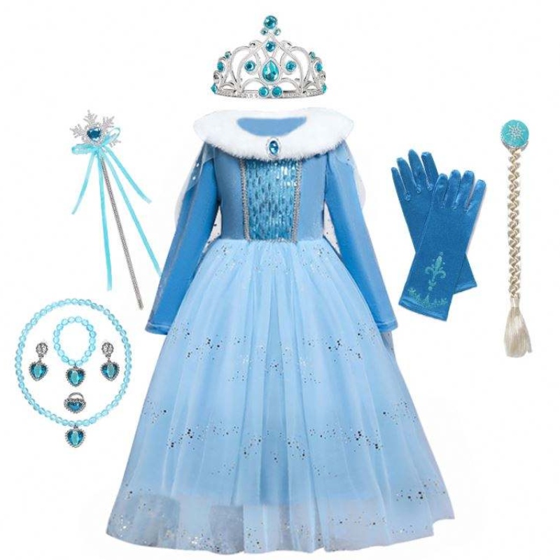 Anna Elsa Princess Costumes For Kids Halloween Christmas Party Cosplay Snow Queen Fancy Dresses Girls Snowflake Prom Jurk