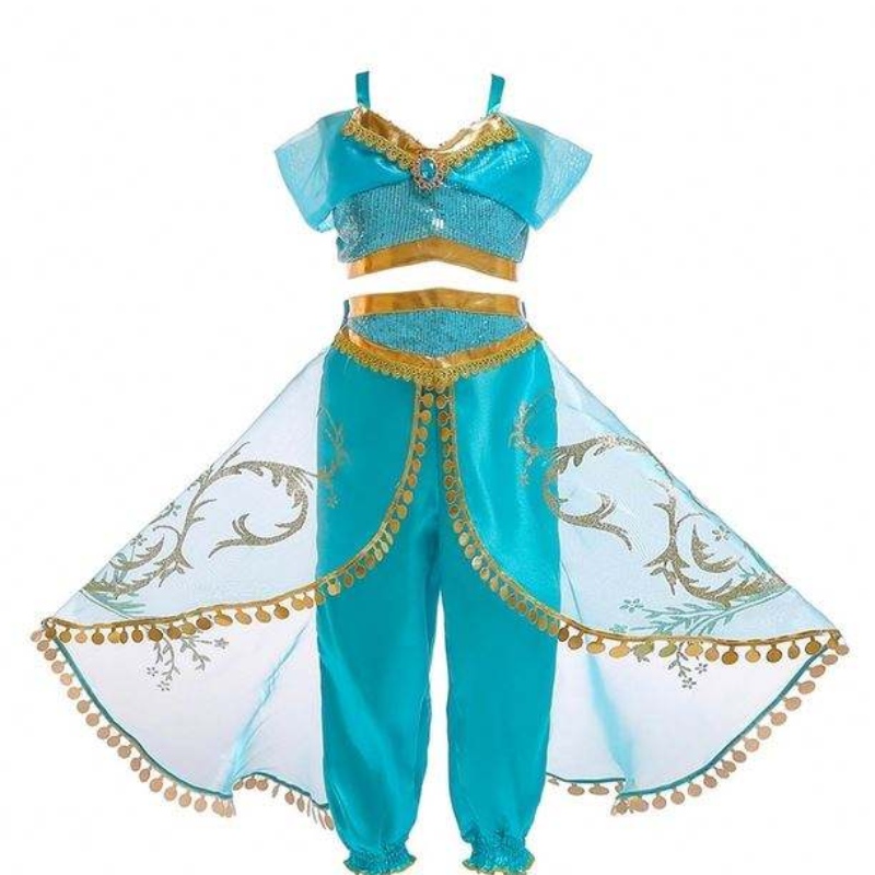 Aladdin Jasmine Kostuum Kinderen Kindmeisjes Jasmine Princess Kostuums Halloween Party Belly Dance For Children Girls Cosplay