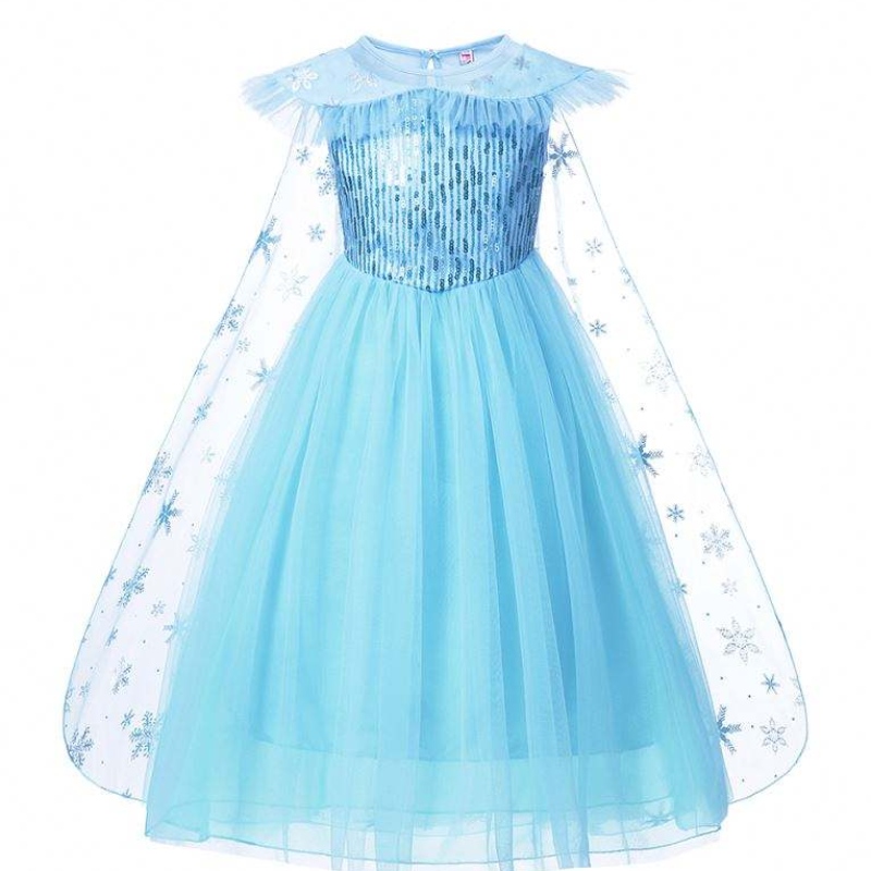 Meisjes ellsa cosplay jurk fancy kostuum meisje sneeuw Halloween verjaardagsfeestje kinderen prinseskleding mantel