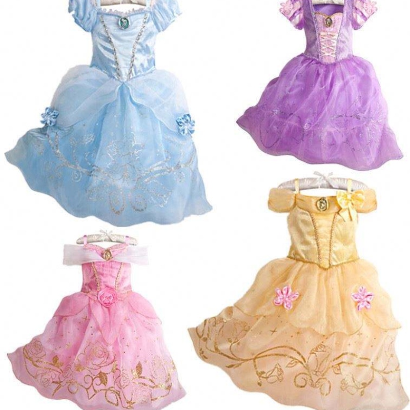 Kid Princess Dress Girl Summer Fancy feestkleding Kinderen Rapunzel Sleeping Beauty Christmas Carnival Kostuum