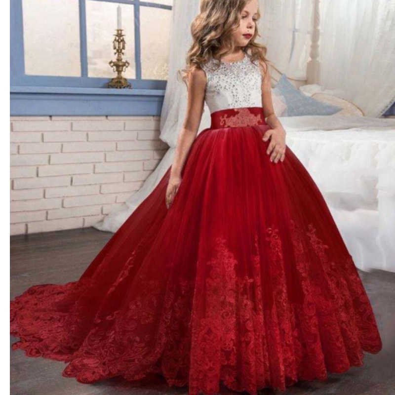 Baige luxe prinses mouwloze feestjurk groothandel kinderen avond ball jurk fancy verjaardagsfeestje prom kostuum