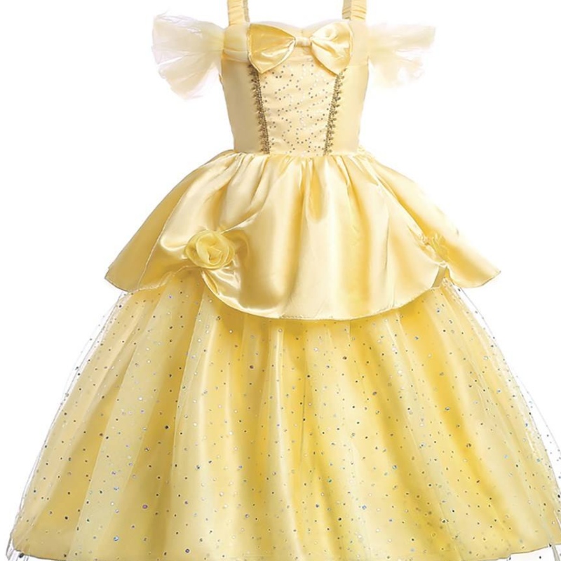 Girl Belle Princess Dress Kids Beauty and the Beast Costume Girl Baby Christmas Princess Birthday Party Fancy Dress 2-10 jaar