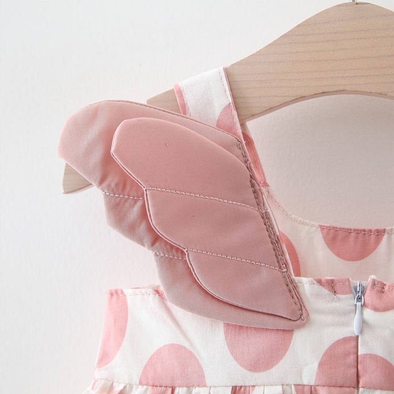 Groothandel 2 stks Baby Girl -jurk Sets Pasgeboren mouwloze verjaardagskleding Prinses Party Print Bloemjurken met hoed