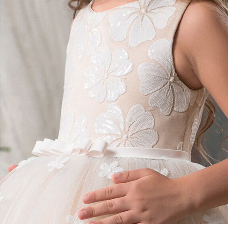 Vintage bloemenmeisjesjurk voor bruiloftavond kinderen prinses feest optocht lange jurk kinderen jurken voor meisjes formele kleding