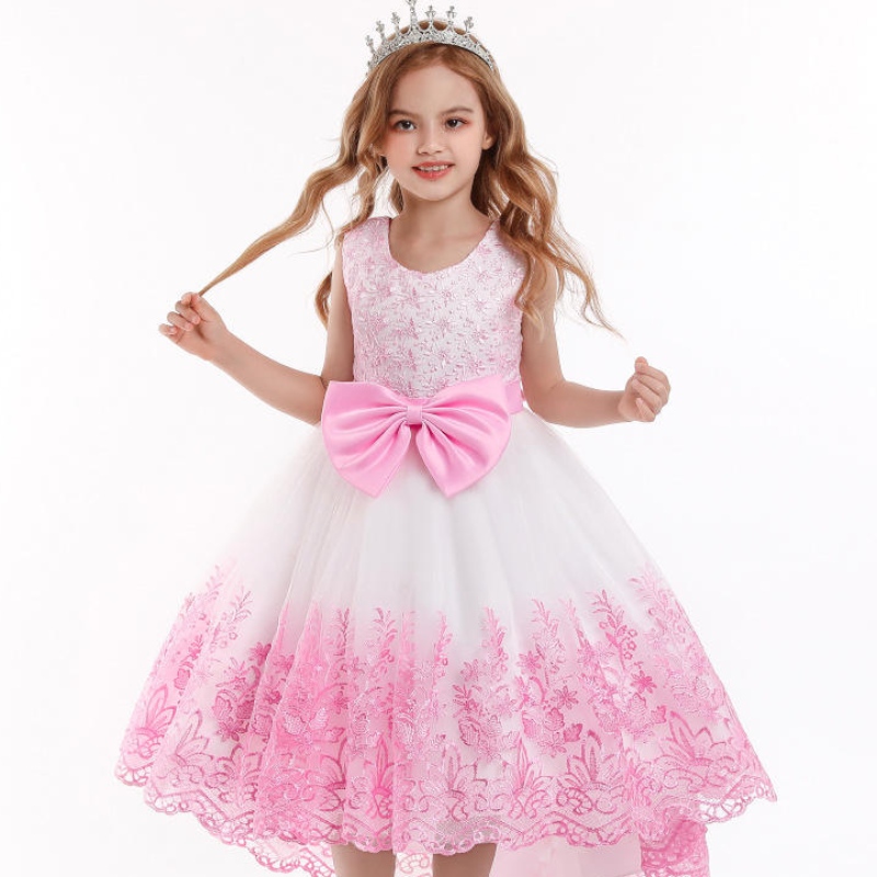 Girl Princess Dress Kids Formele avond trouwfeest kostuum voor meisjes kinderen jurk tule bloem zomerjurken