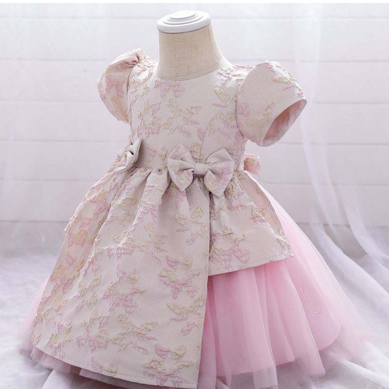 Meiqii 0-6 jaar satijn tuLle kinderen bloem feestje slijtage kind pasgeboren mini prinses jurk meisje baptsim kleding l1975xz