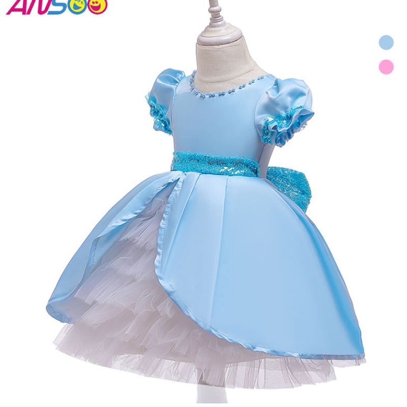 Anoo Kids Deskled Princess Dresses Butterflies Parnin Tutu Dress Children Halloween Party Costume