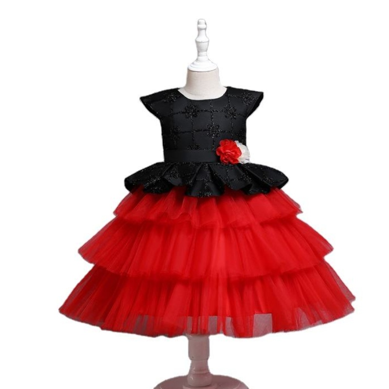 Children's Mesh Princess Dress Cake Tutu Rok voor verjaardag piano performance feest