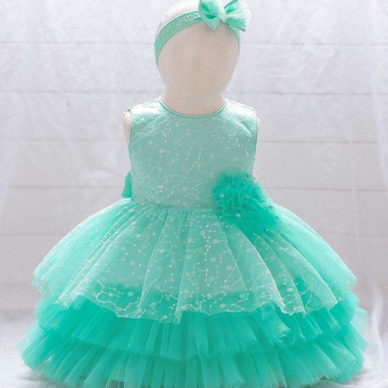 Baby baby tule mouwloze baljurk meisjes verjaardagsfeestje japon prinses kinderen tutu gelaagde jurk