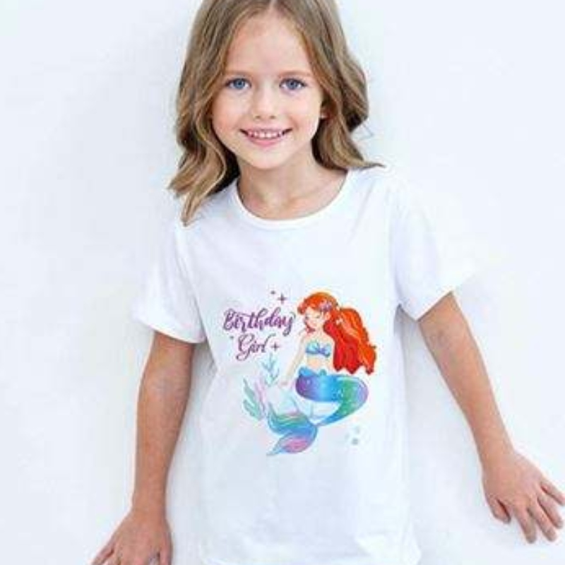 Baige meisje zomer zomers korte mouwen schattige eenhoorn bedrukte katoenen t-shirt regenboog tutu performance rok